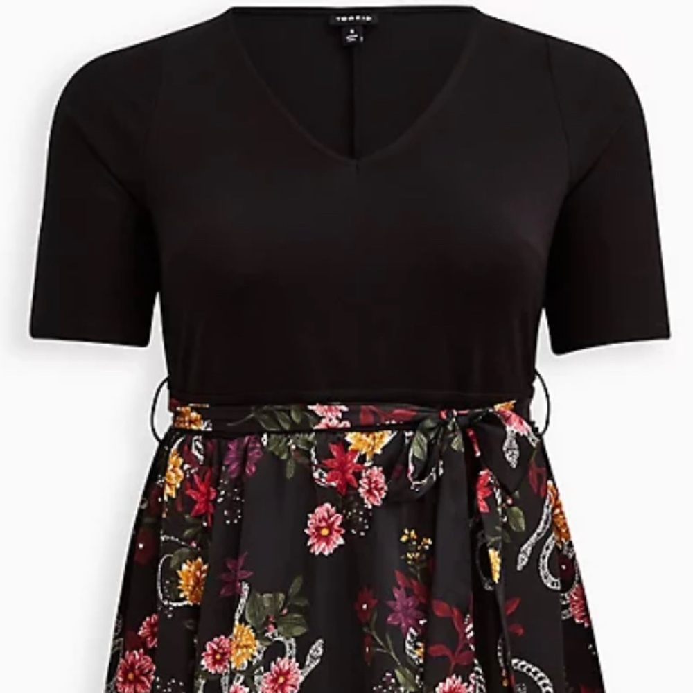 Black dress w/ flowers and snakes